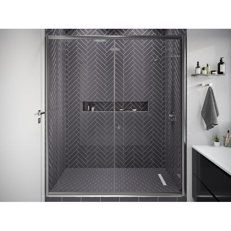 Carbon Gloss 2x8 Glass Subway Wall Tile