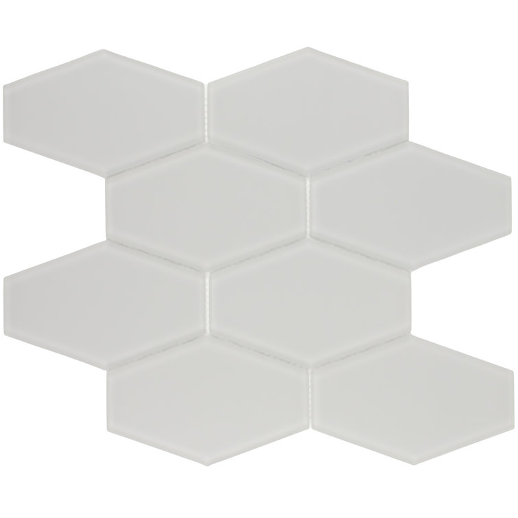 Misty Gray Matte Glass Honeycomb Mosaic Tile 11x11