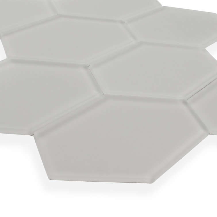 Misty Gray Matte Glass Honeycomb Mosaic Tile 11x11