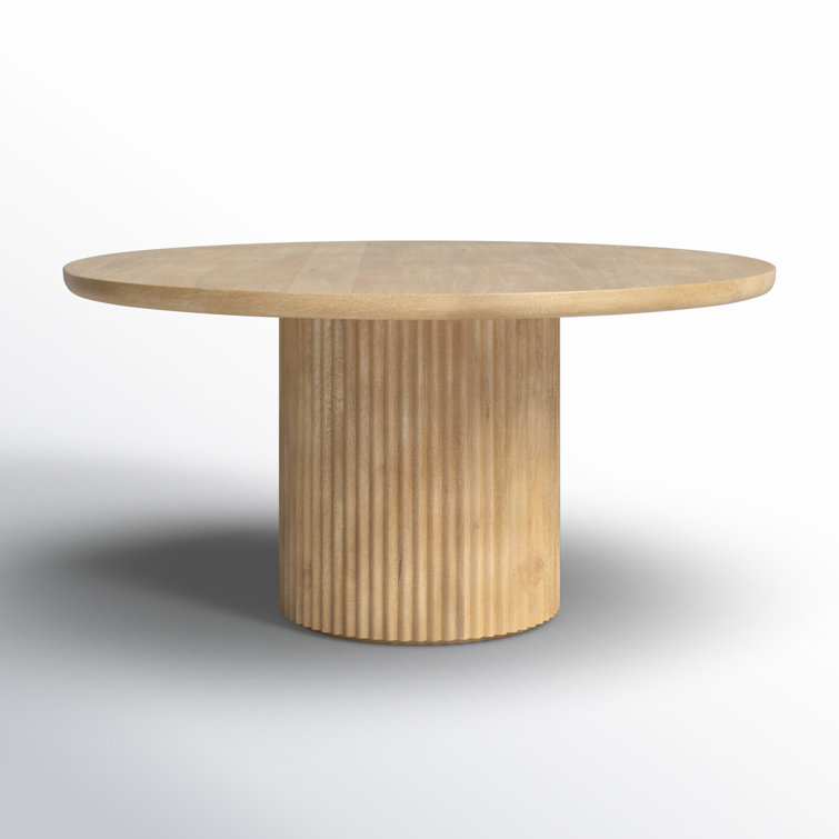Chessa 60'' Light Brown Round Solid Wood Dining Table