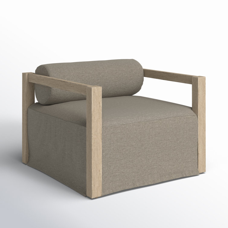 Verley Teak and Gray Outdoor Lounge Chair with Cushion