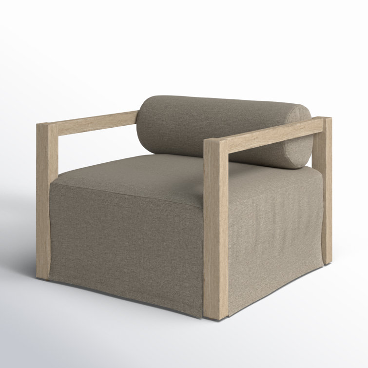 Verley Teak and Gray Outdoor Lounge Chair with Cushion