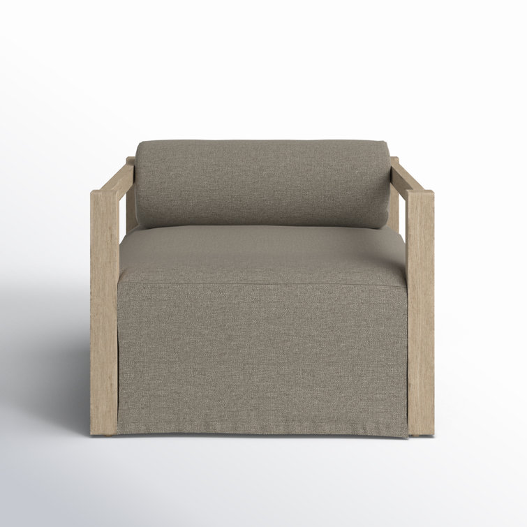 Verley Teak and Gray Outdoor Lounge Chair with Cushion
