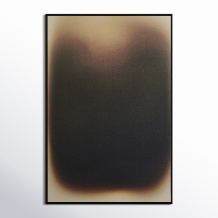 Black Ombre Hand-Painted Canvas with Solid Wood Frame