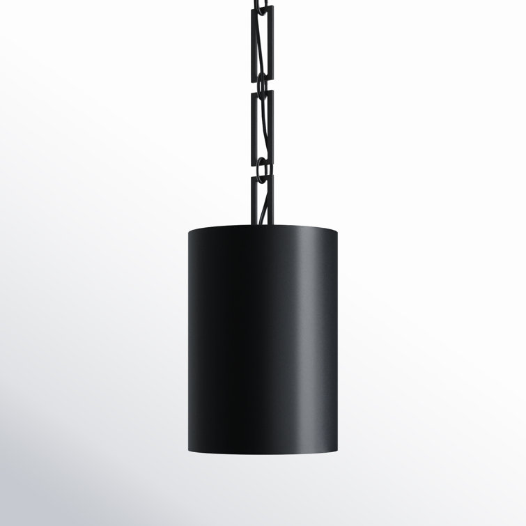 Matte Black Mini Drum Steel Pendant Light