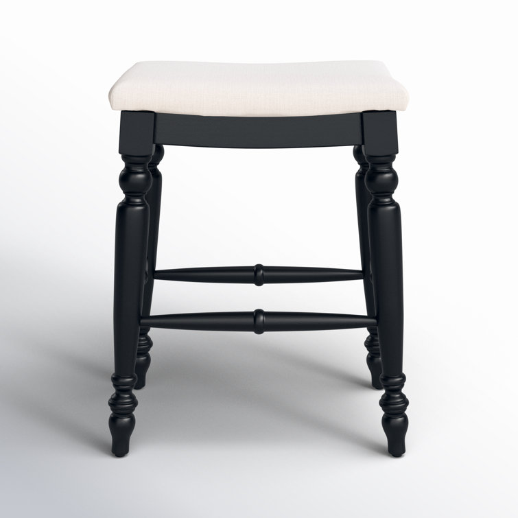 Marino 25" Black Wood Elegant Backless Counter Stool