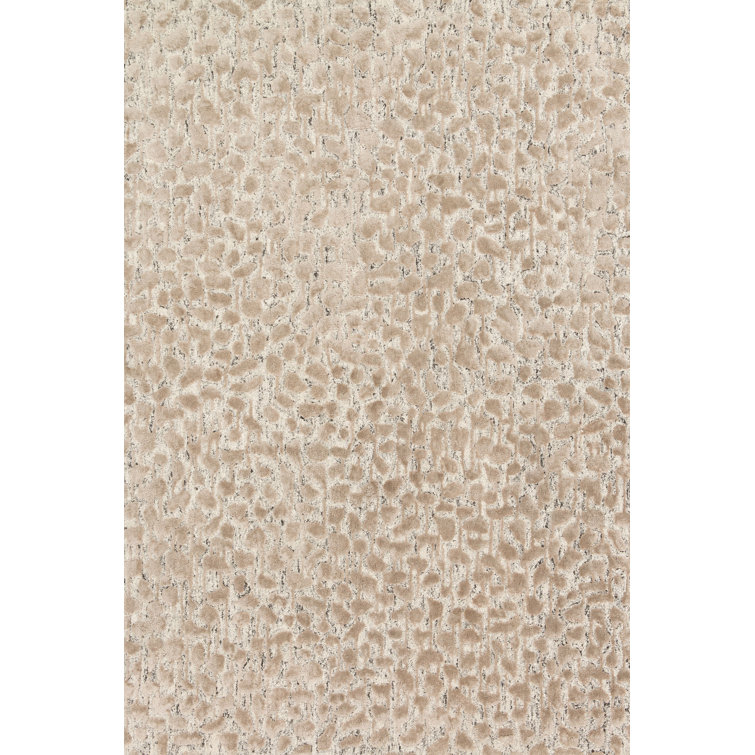 Beige and Taupe Hand-Tufted Wool Viscose Area Rug