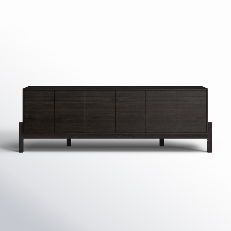 Black Parawood Media Console with Cabinet