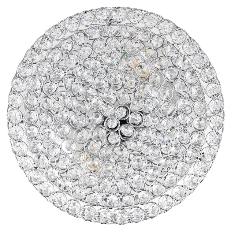Westerfield 2-Light Chrome Crystal Flush Mount Drum Fixture