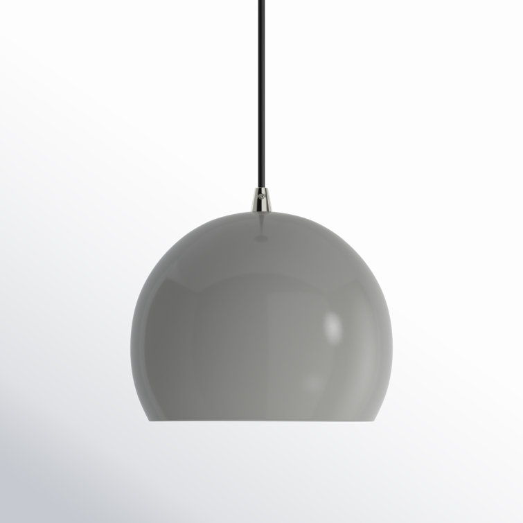 Shiny Light Gray Aluminum Globe Pendant Light