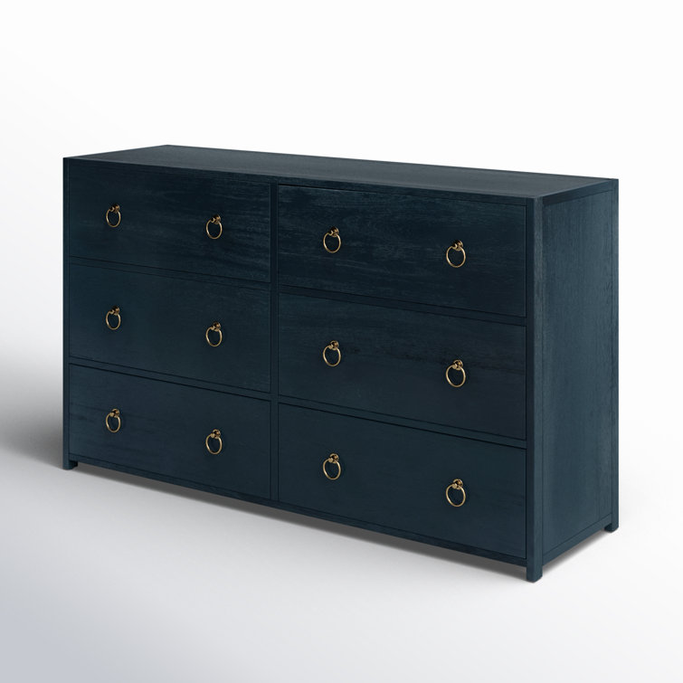 Elin Glam Navy Double Dresser with Dovetail Drawers