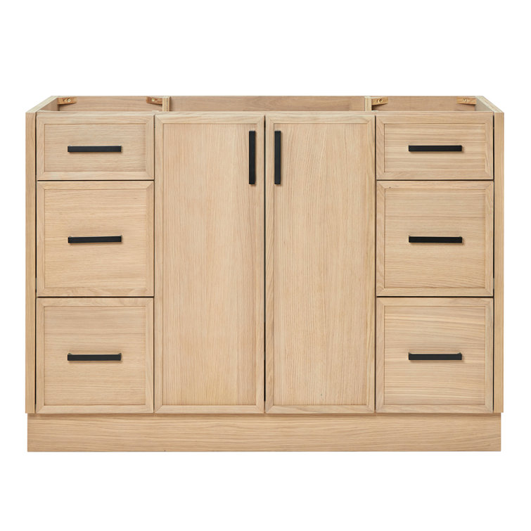 Kelly 48 Inch Oak Single Bathroom Vanity Base with Drawers