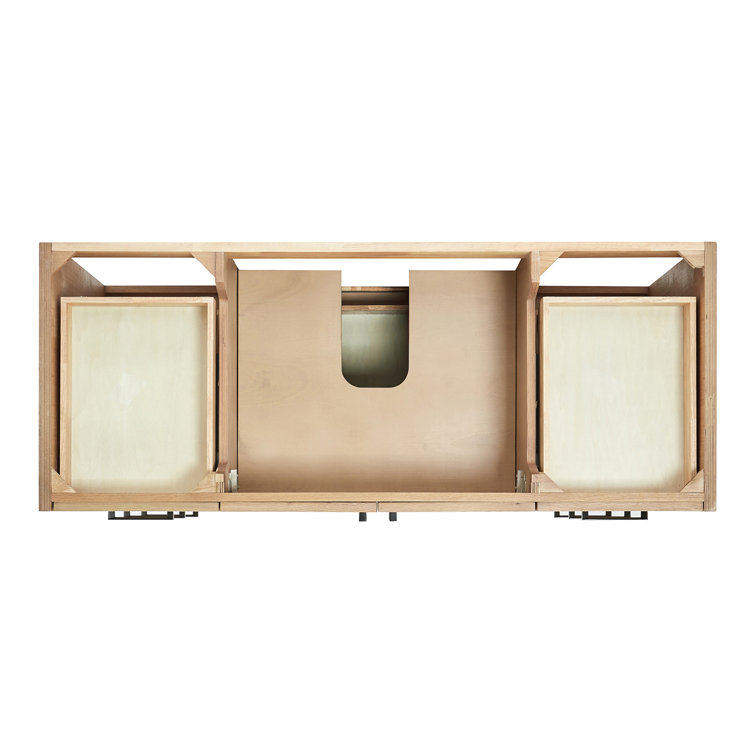 Kelly 55" White Oak Single Sink Vanity with Marble Top