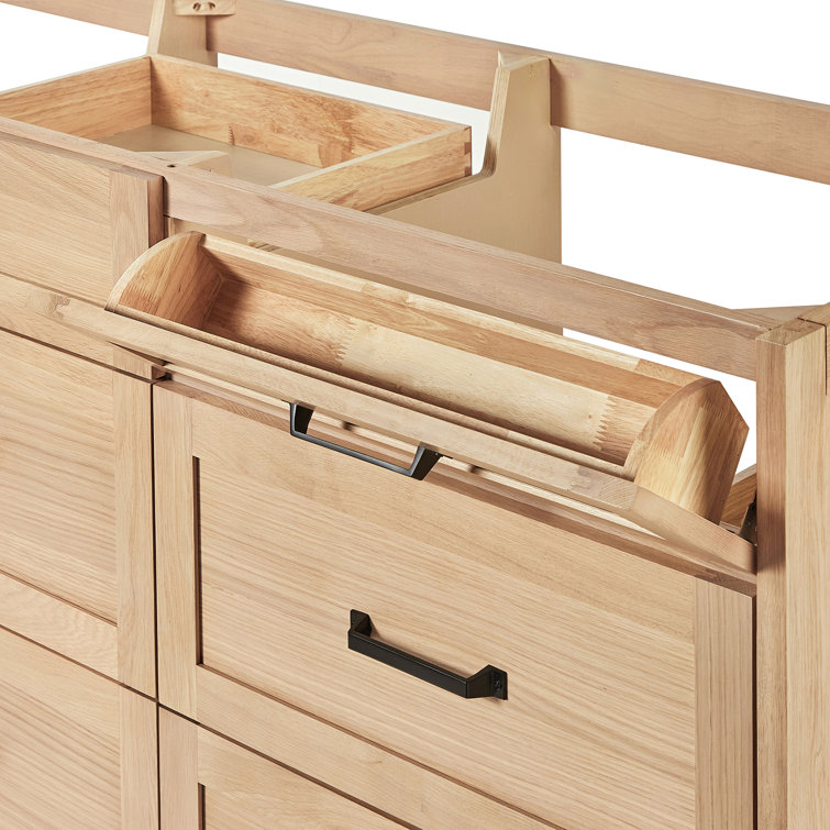 Monroe 72" Oak Double Sink Vanity with Carrara Quartz Top