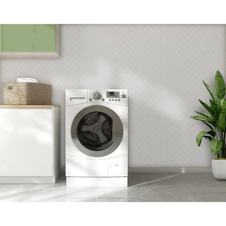 Herringbone Gloss White 3D Textured PVC Wall Panels 4ft x 8ft