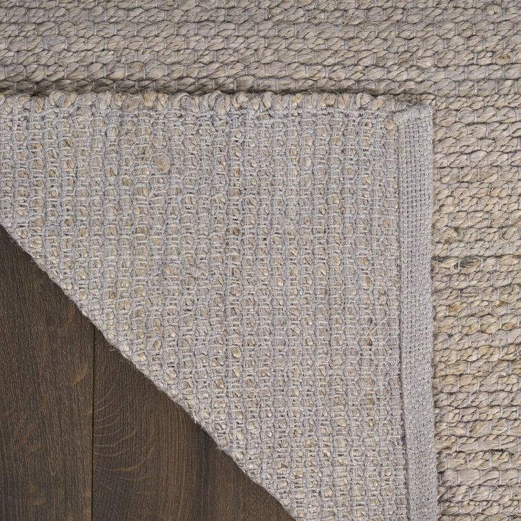 Handmade Gray and Natural Jute 5' x 7' Reversible Rug