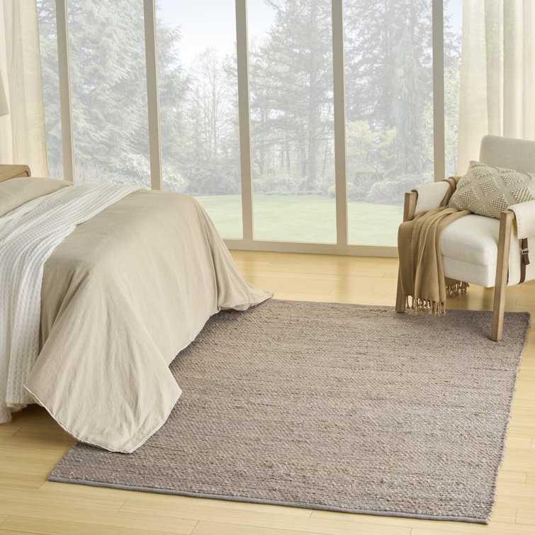 Handmade Gray and Natural Jute 5' x 7' Reversible Rug