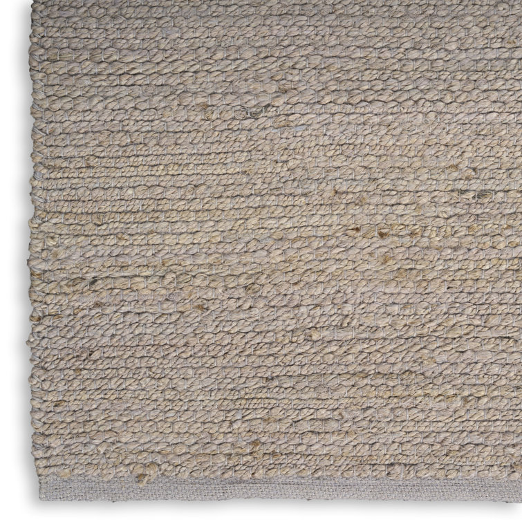 Handmade Gray and Beige Jute Rectangular Rug 2' x 3'
