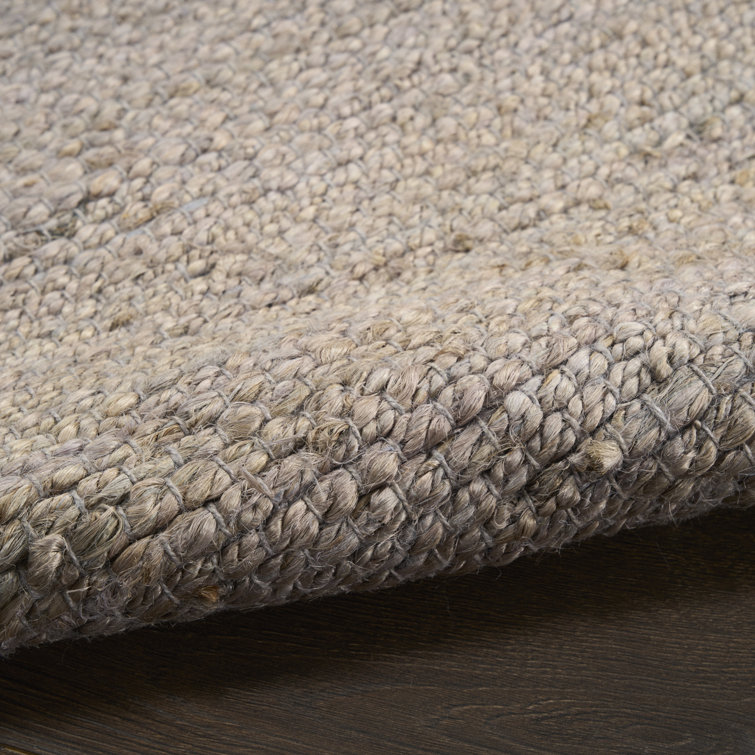 Handmade Gray and Beige Jute Rectangular Rug 2' x 3'