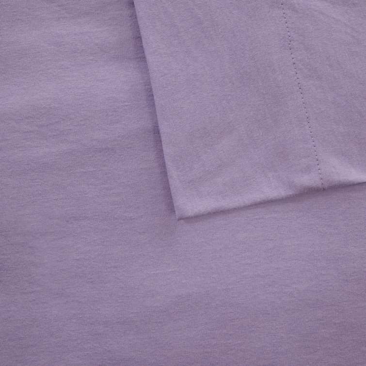 Twin XL Purple Jersey Knit Polyester Sheet Set