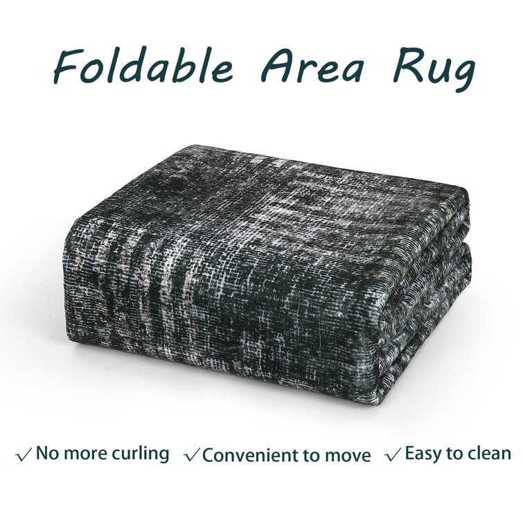 Gray Abstract Synthetic Tufted Washable Non-slip 8' x 10' Area Rug