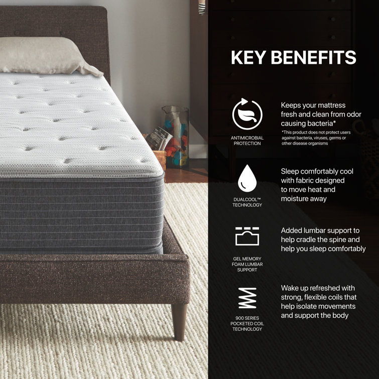 Contemporary Gray & White Queen Innerspring Adjustable Mattress