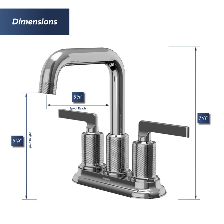 Chrome 2-Handle 4-Inch Centerset Bathroom Faucet with Pop-Up Drain