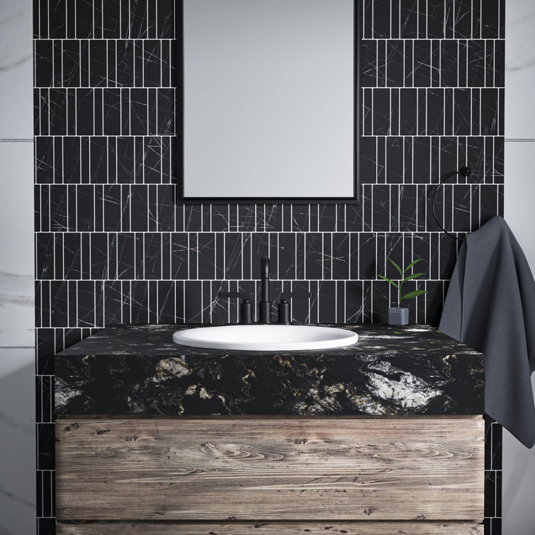 Matte Black Brass Centerset Bathroom Faucet with Pop-up Drain