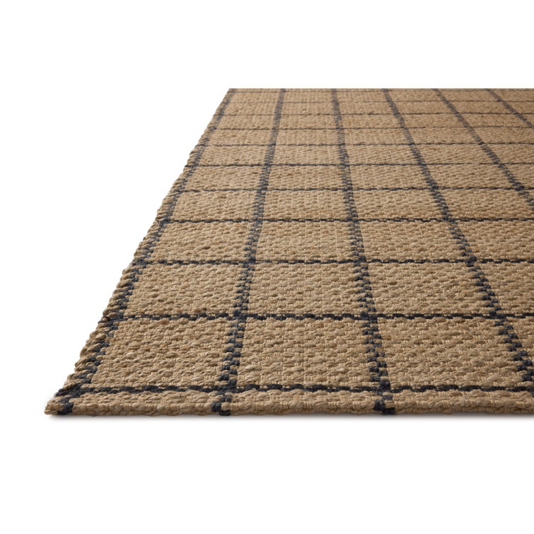 Natural Black Rectangular Synthetic Area Rug 5' x 7'