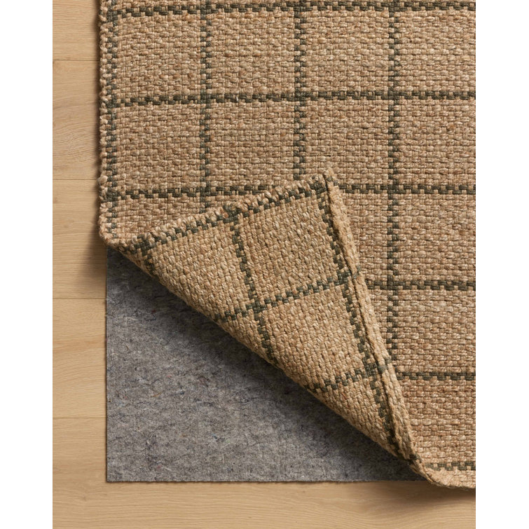 Natural Olive Jute Rectangular Area Rug 3'6" x 5'6"