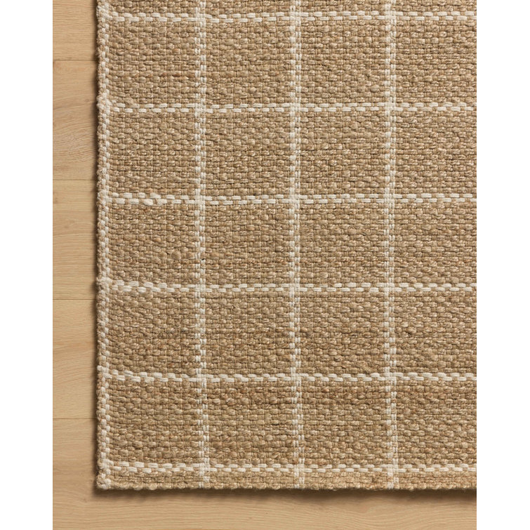 Handwoven Natural Ivory Jute Rectangular Area Rug 5' x 7'