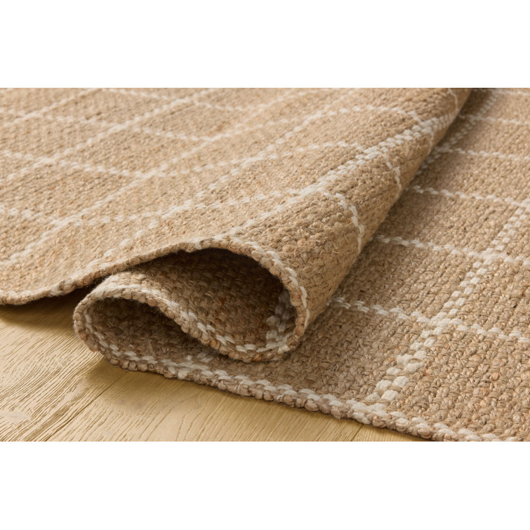 Handwoven Natural Ivory Jute Rectangular Area Rug 5' x 7'