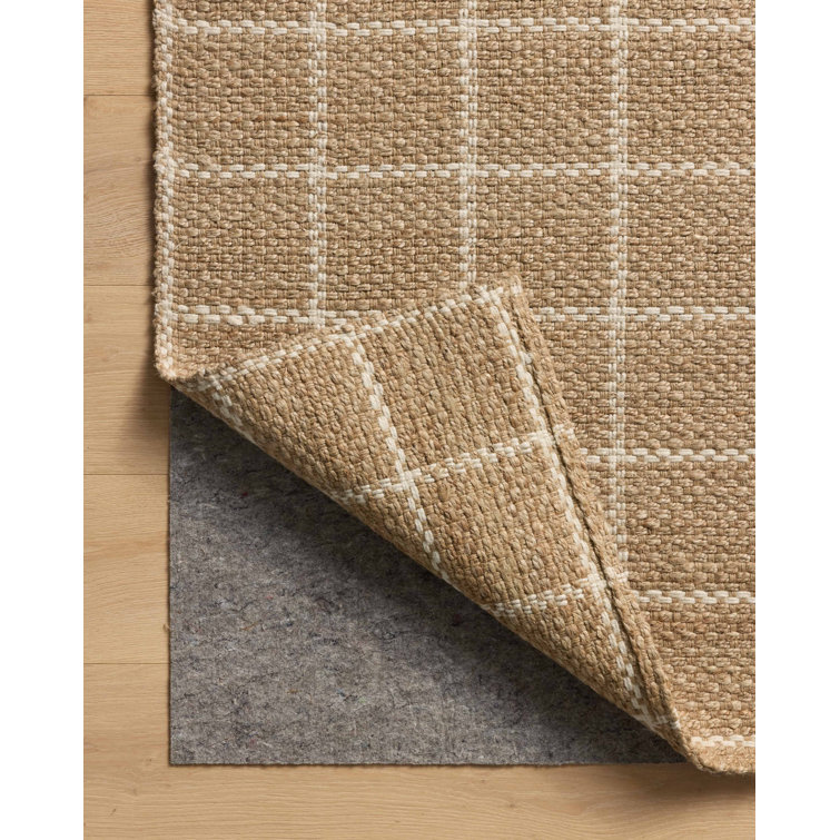 Handwoven Natural Ivory Jute Rectangular Area Rug 5' x 7'