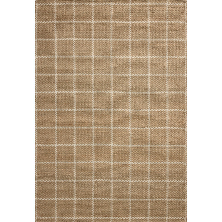 Handwoven Natural Ivory Jute Rectangular Area Rug 5' x 7'