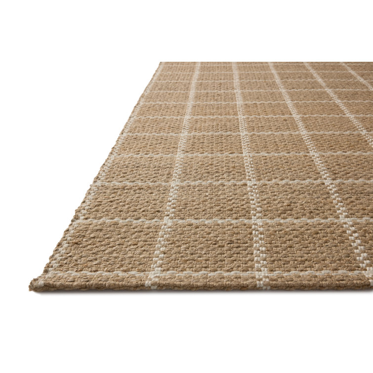 Handwoven Natural Ivory Jute Rectangular Area Rug 5' x 7'