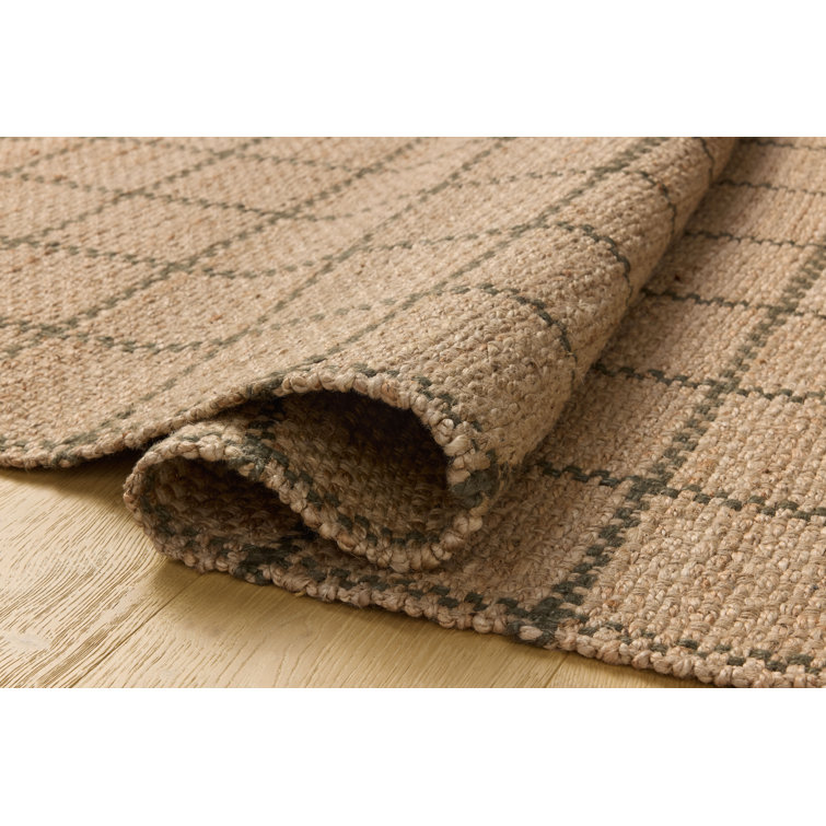 Natural Olive Jute Rectangular Area Rug 3'6" x 5'6"