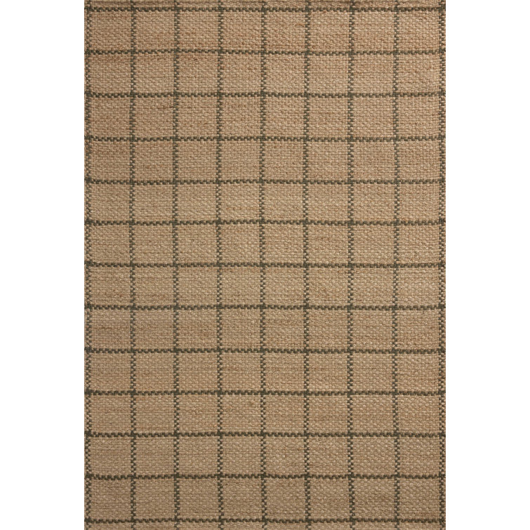 Natural Olive Jute Rectangular Area Rug 3'6" x 5'6"