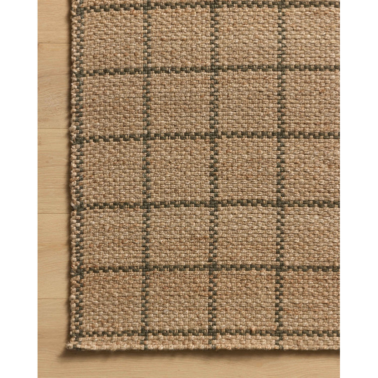 Natural Olive Jute Rectangular Area Rug 3'6" x 5'6"