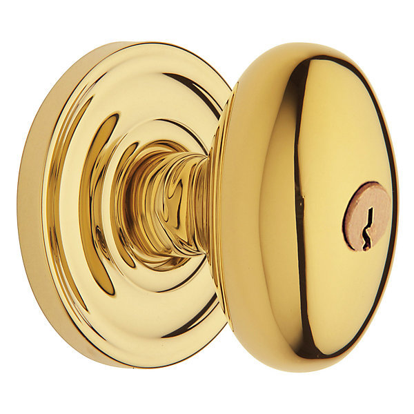 Lifetime Polished Brass Egg Keyed Entry Door Knob Set