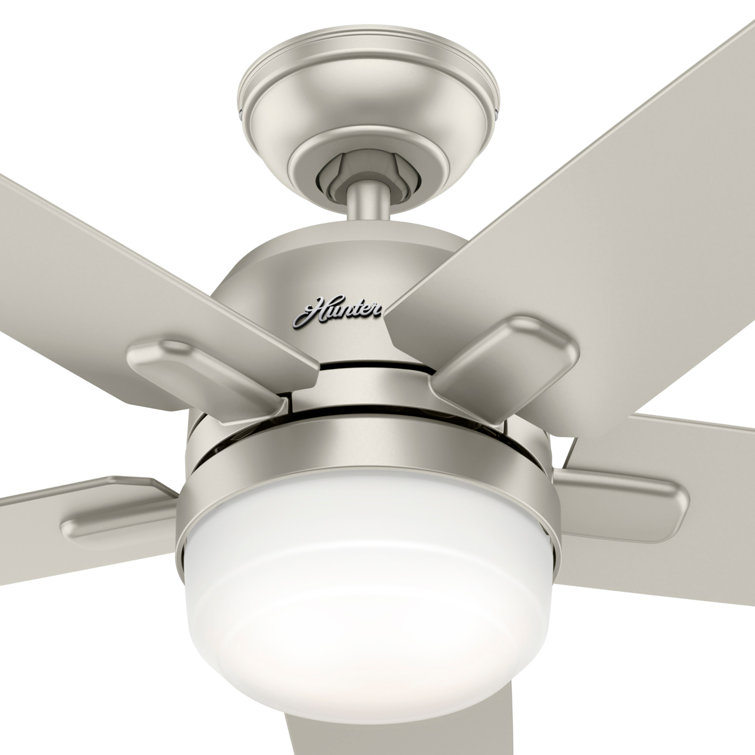 52" Matte Nickel Smart Ceiling Fan with LED Light and Remote