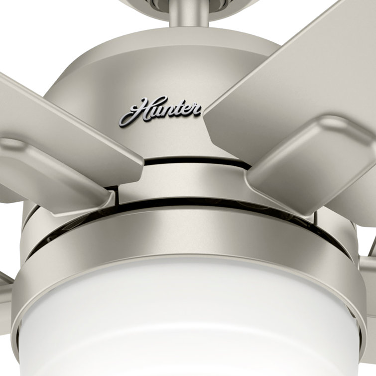 52" Matte Nickel Smart Ceiling Fan with LED Light and Remote