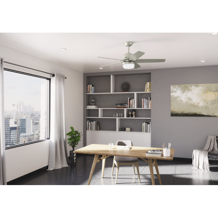 52" Matte Nickel Smart Ceiling Fan with LED Light and Remote