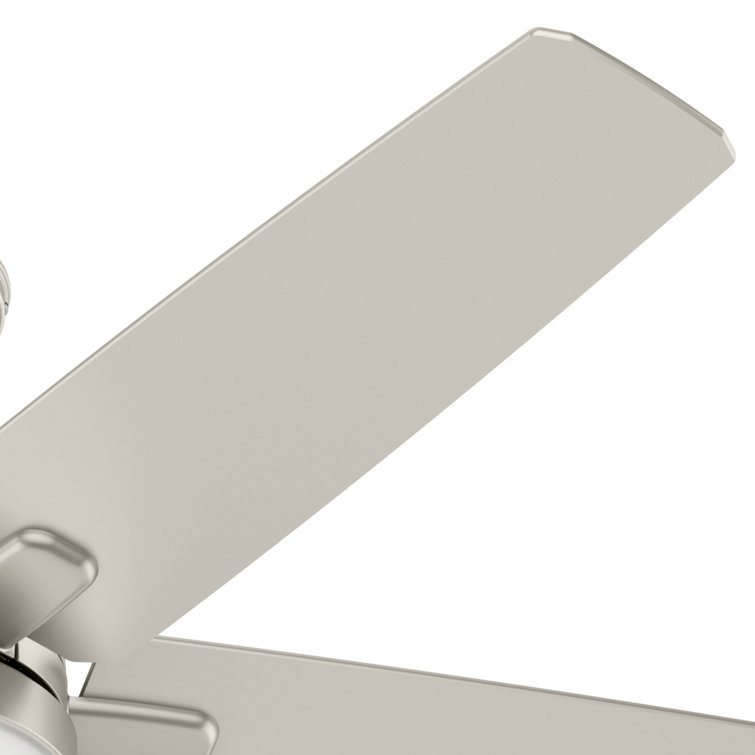 52" Matte Nickel Smart Ceiling Fan with LED Light and Remote