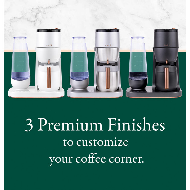 Matte White Smart Drip Coffee Maker with Thermal Carafe