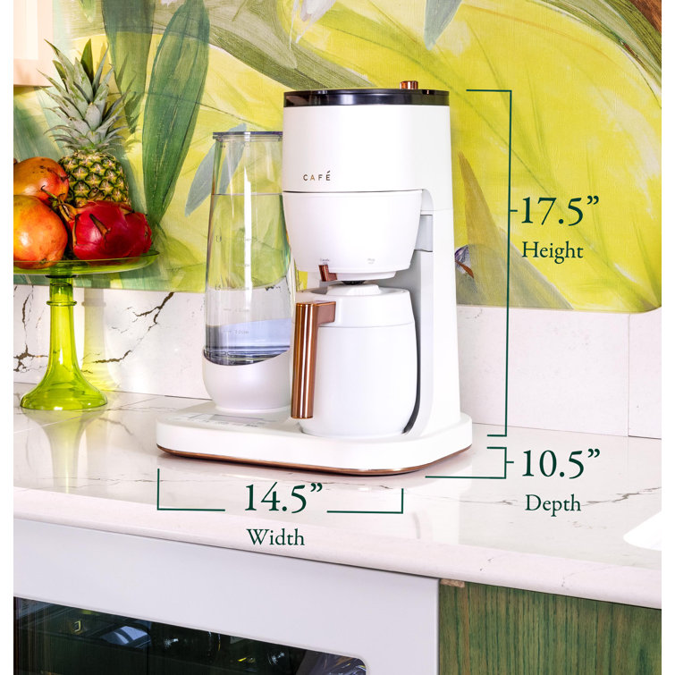 Matte White Smart Drip Coffee Maker with Thermal Carafe