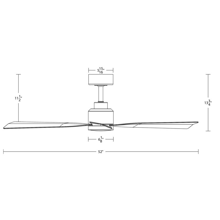 52'' Soft Brass & Matte Black Smart Ceiling Fan with Remote
