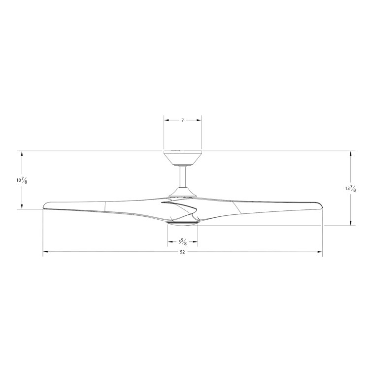 Zephyr 52" Matte White Smart Ceiling Fan with LED Light and Remote