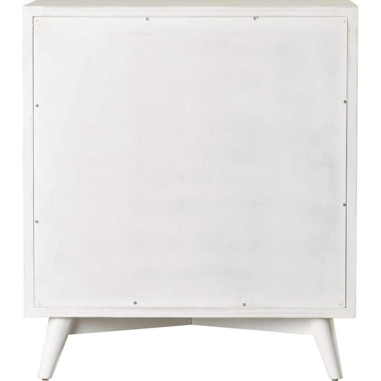 Flynn Transitional 3-Drawer Solid Mahogany Chest in White
