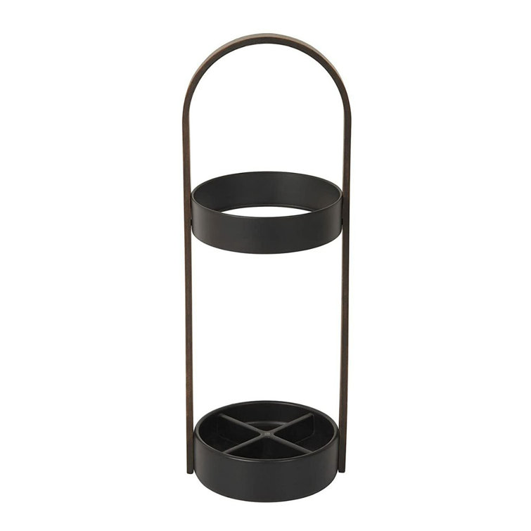 Bellwood Resin-Based Water-Resistant Umbrella Stand with Wood Veneer