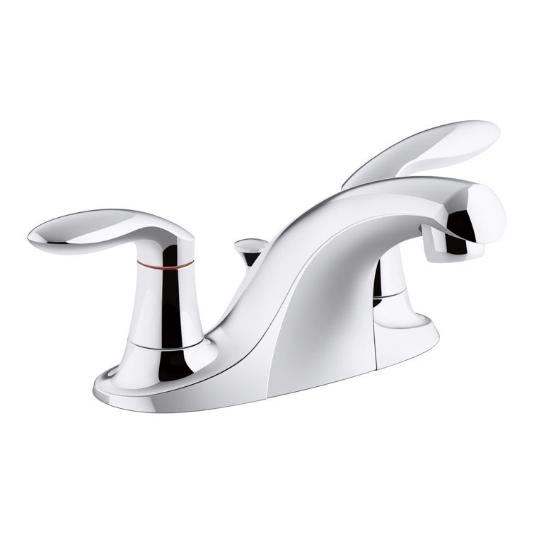 Polished Chrome Two-Handle Centerset Bathroom Faucet